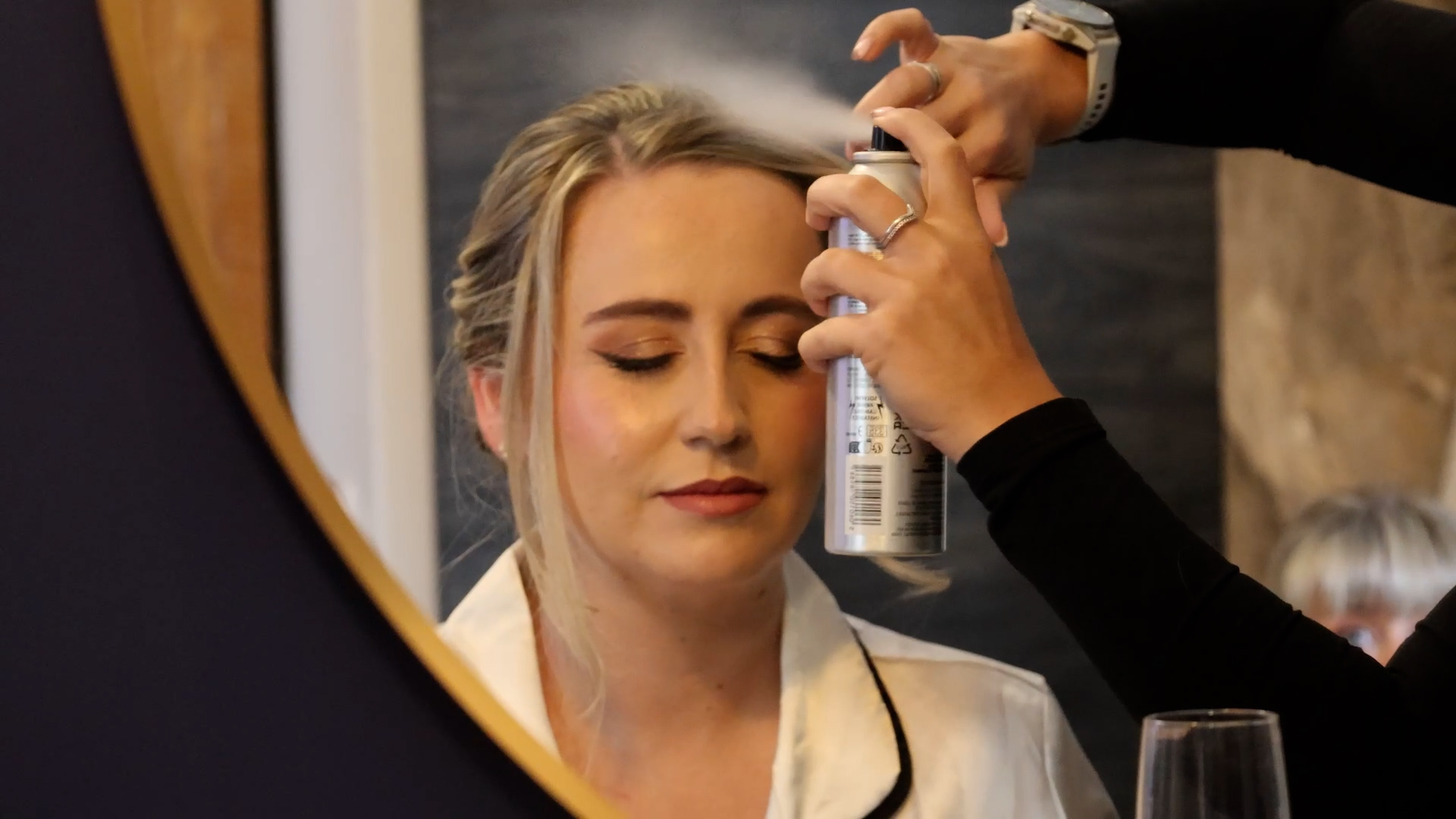 Bride getting ready before the ceremony